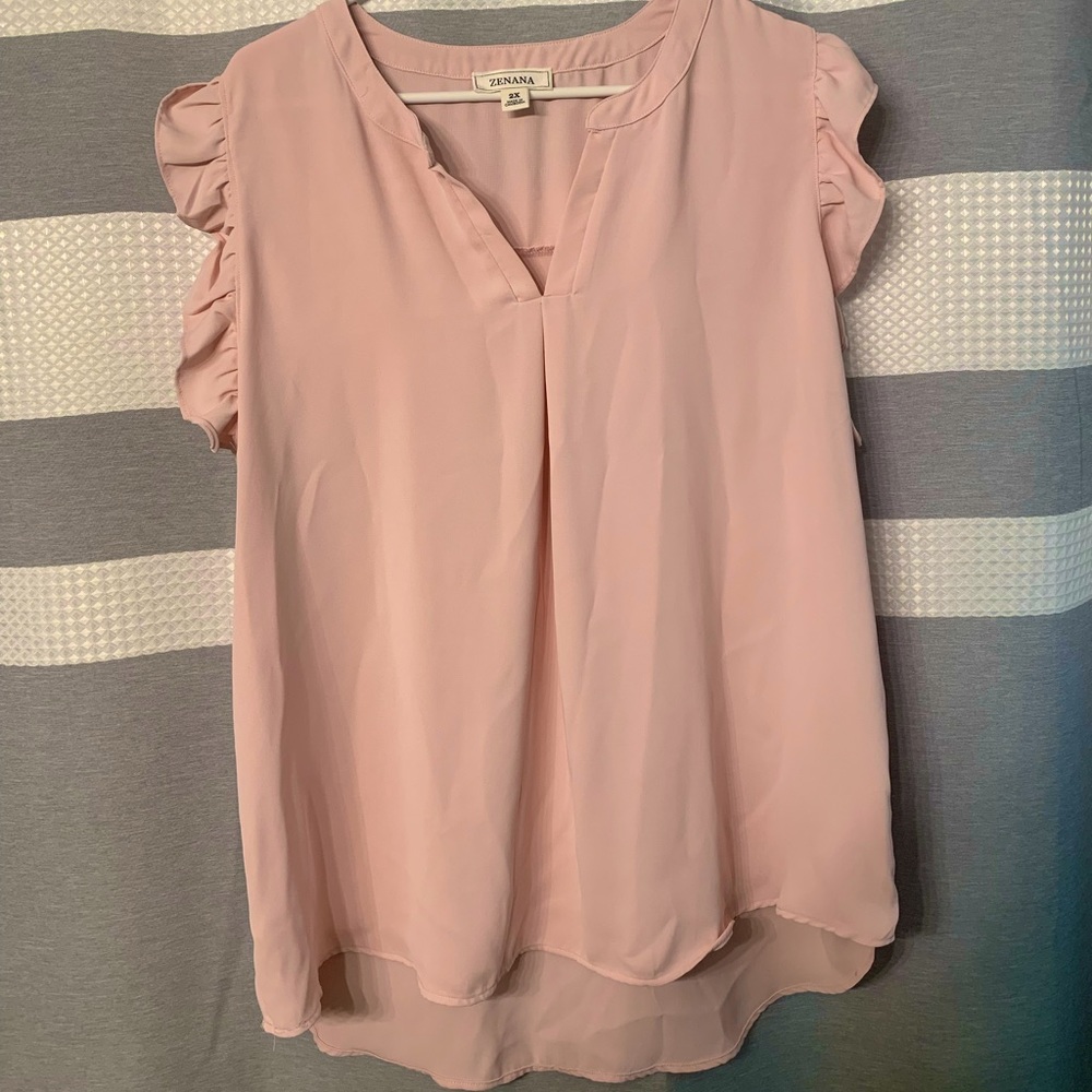 Zenna Pink Blush Blouse. Size 2X. Super cute and comfortable!